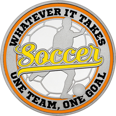 Yellow "Soccer" with Orange Outer Circular Borders